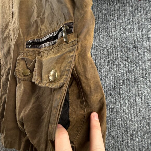 Barbour Nixon Large Waxed Jacket Men Full Zip Brown Classic Tartan Brown Adult - Picture 12 of 16